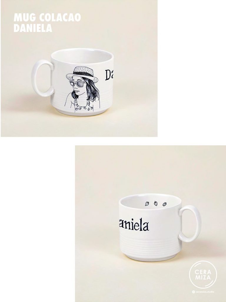 Taza personalizada por CeraMiza. Regalo único para sobrina Daniela